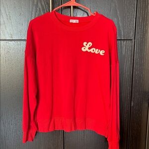 Women’s Red Love Sweatshirt Size Large